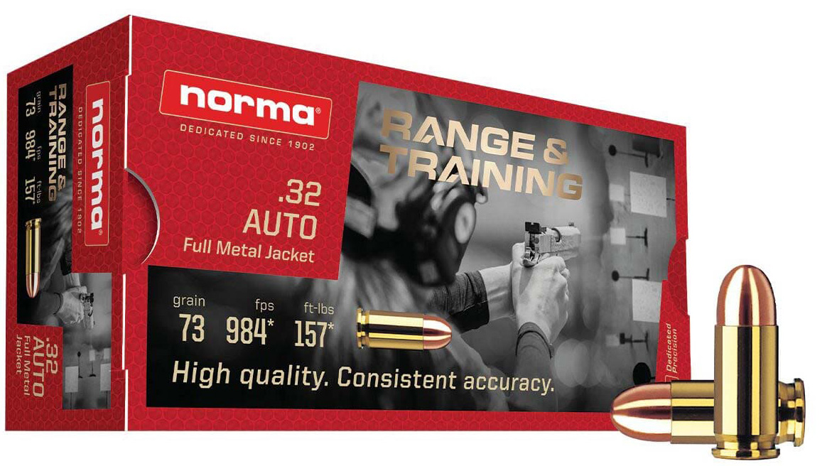NORMA RANGE & TRAINING 32ACP 73GR FMJ 50/20 - New at BHC